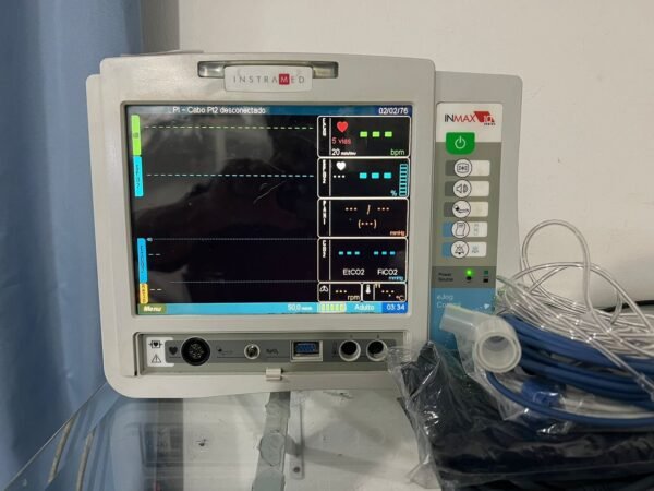 Monitor multiparametro instramed inmax 10 com capnografia e pressão invasiva IBP